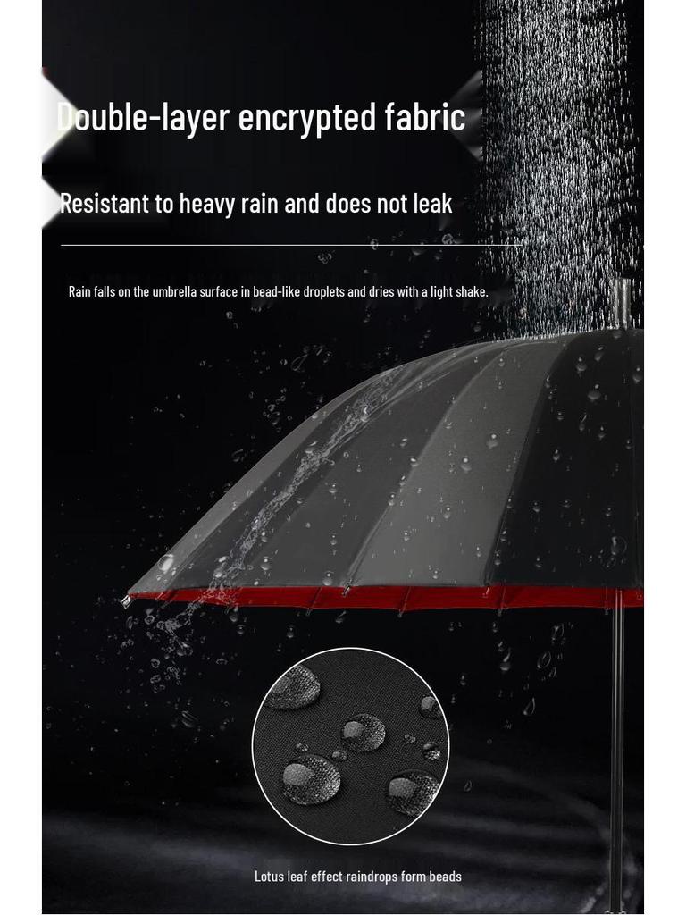 Herren Extra-Großer Doppelschichtiger Regenschirm mit Langem Verstärktem Griff für Zwei oder Drei Personen, Sturmfest und Langlebig.