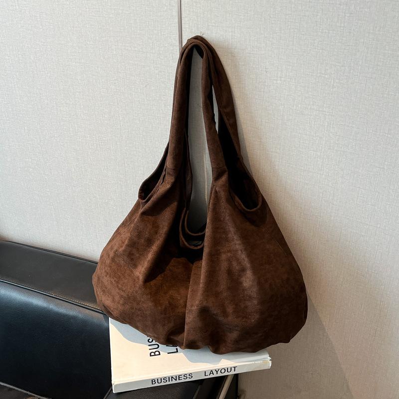 Retro Underarm Suede Shoulder Bag Women's Bag New Trendy Fashion Large Capacity Mother and Child Tote Bag