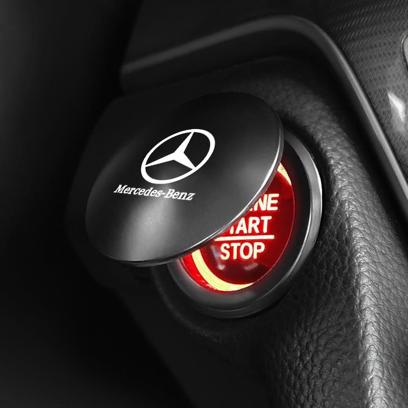 Metal Car One-click Start Buttons Cover Protection Stickers For Mercedes Benz AMG W205 W204 W203 W212 GLC CLA GLA C180 C200 C300