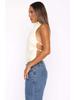Spring 2025 European & American Style Satin Backless Top - Women's Streetwear
