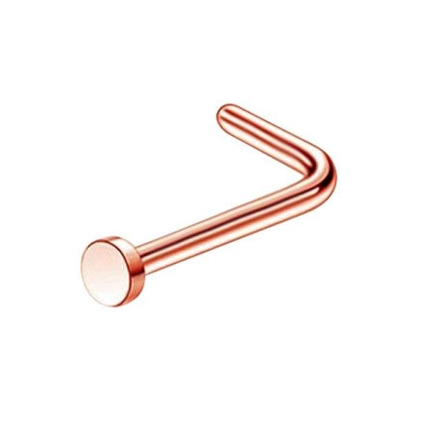 Stainless Steel L Shaped Nose Rings Cz Nose Stud Body Piercing Jewelry