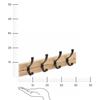 Wall Hanger with 4 Hooks, METAL | WOODEN