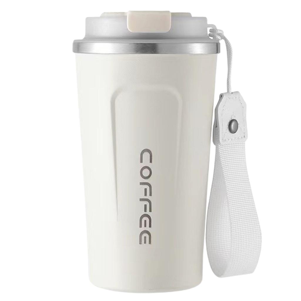 Yousheng 510ML resekaffemugg Spillsäker med tätningslock Isolerad Miljövänlig Lätt enhandsdrickande kopp i rostfritt stål