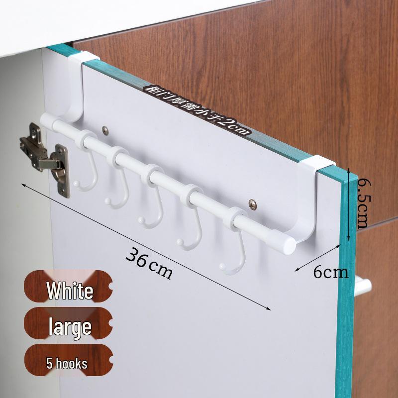 No-Drill Stainless Steel Over-Door Hanging Rod & Hook Rack for Kitchen or Closet Storage