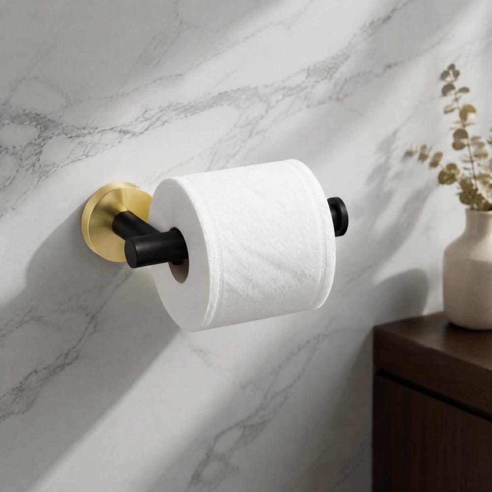 Black Gold Color Tissue Roll Holder 304 Stainless Steel Paper Holder  For Kitchen