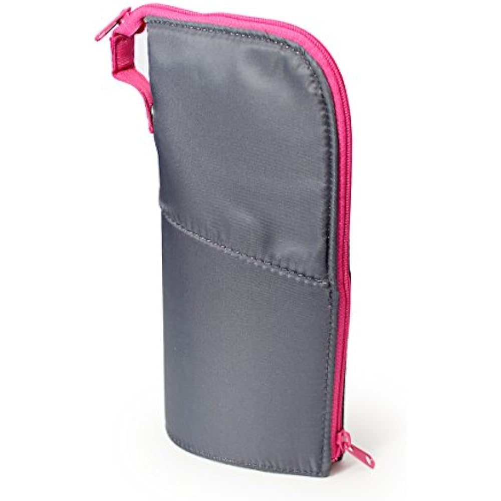 Kokuyo Pen Case, Pencil Case, Pen Stand, Neo Critz, Large Size, Dark Gray x Pink, Body Size: h205...