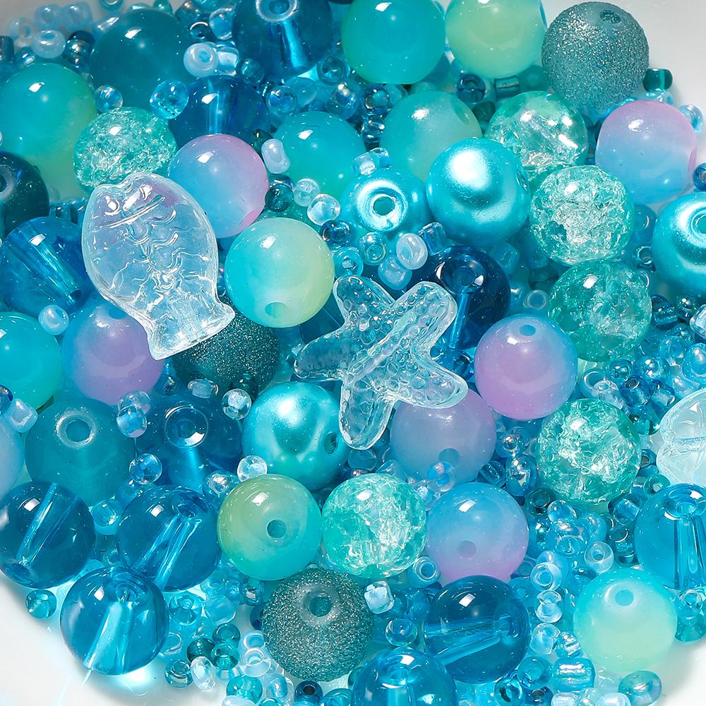 20g/Lot 8mm Mixed Glass Irregular Shape Charm Seed Loose Beads for Handmade DIY Necklace Bracelets Jewelry Accessories
