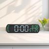 Black Shell Green Digital Alarm Clock 26.5x3.5x7cm Table Clock Compact LED Desk Clock  For Bedroom