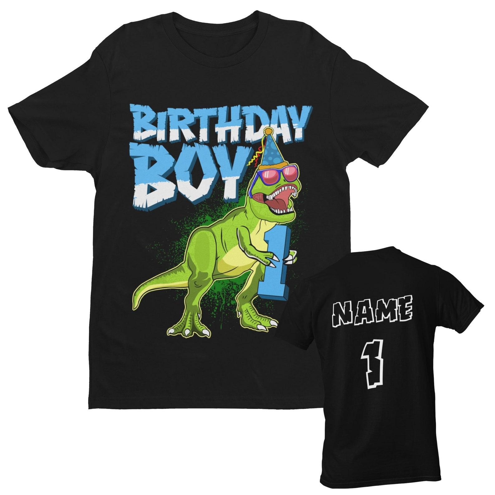 Personalized 1st Birthday Dinosaur T-Shirt: T-Rex Birthday Boy 3XL