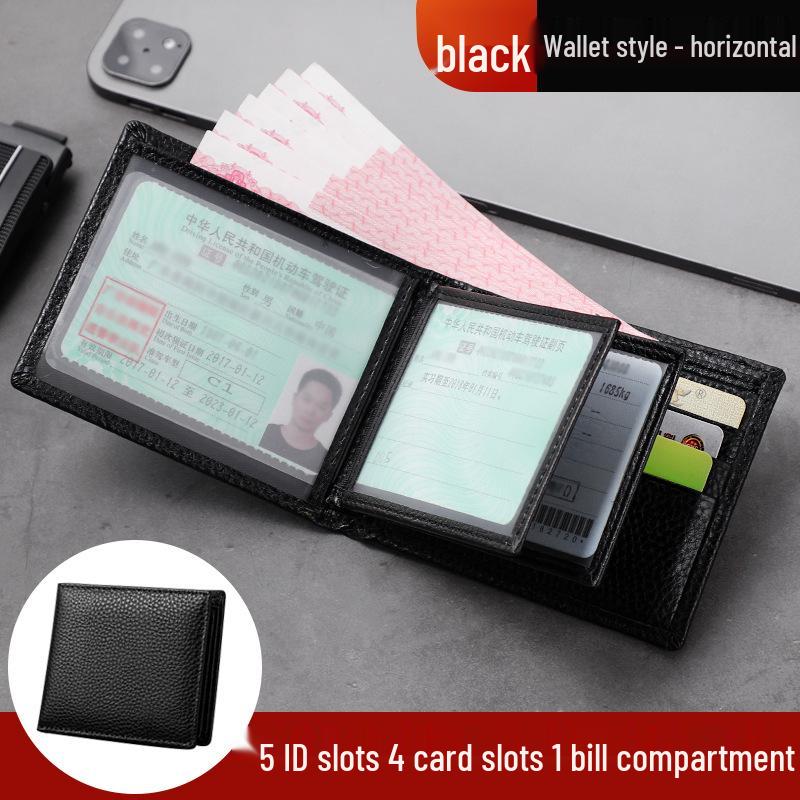 Portofel autentic din piele: Portofel pentru Permis de Conducere, Card Bancar și Card de Autobuz