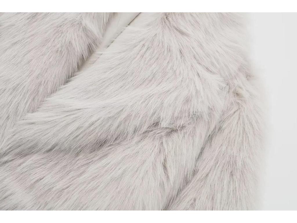 Damenmantel aus europäischem und amerikanischem Stil aus Kunstnerzfell - Mittellang (Modell 6318258)