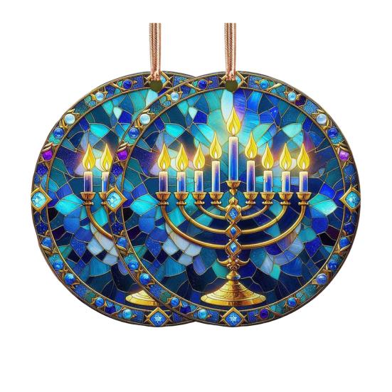 1/2/3Pcs Ceramic Ornament Engraved Colorful Comfortable Feel Decorative Stained Glass Hanging Pendant Garden Balcony Decor