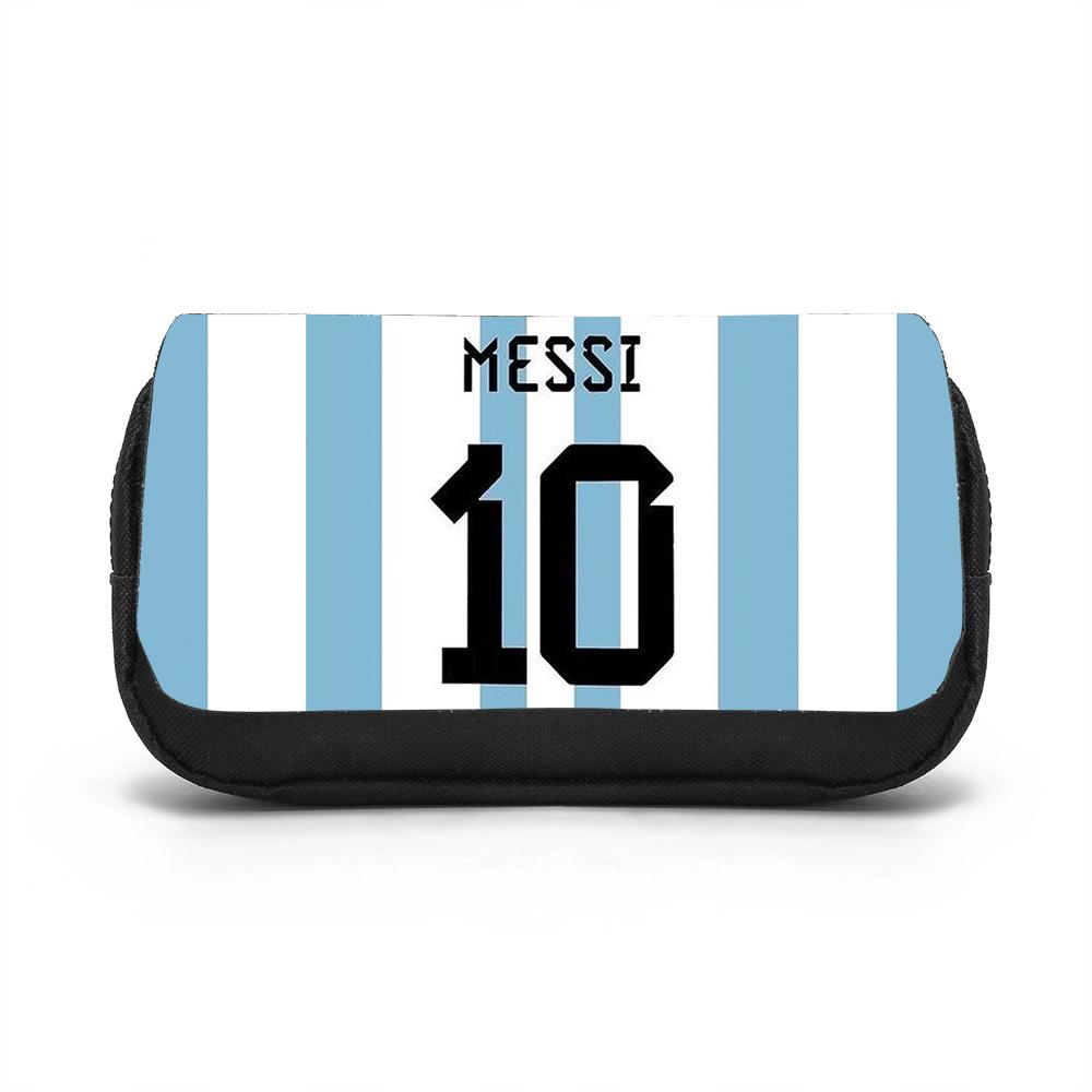 Borsa Organizer per Cancelleria di Grande Capacità M-Messi Astuccio a Doppio Strato Stella del Calcio Studenti Borsa per Penne