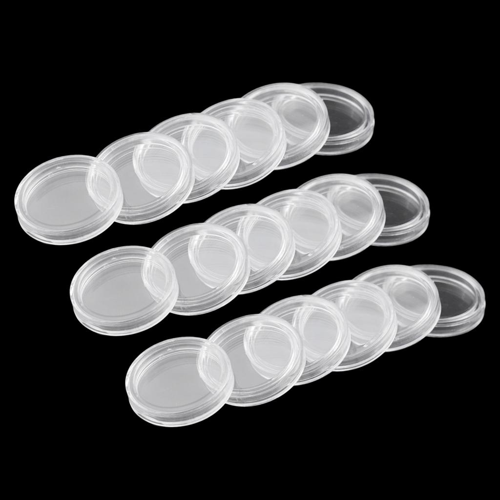 23mm Coin Capsule Case Containers Plastic Supplies High Transparency Coating Holders Neatly Trimmed Edge Round