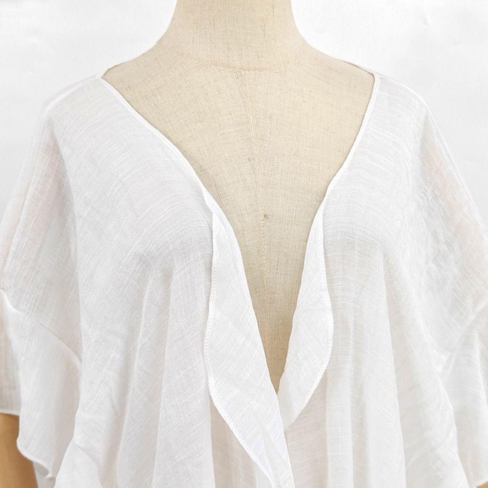 Oversized Swim Cardigan Polyester Fiber Sun Protection Top Fashion Bikini Shawl  Women