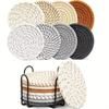 8-Piece Thickened Cotton Rope Coaster Set, Insulation Pads with Cup Holder, Decorative Cotton Coasters