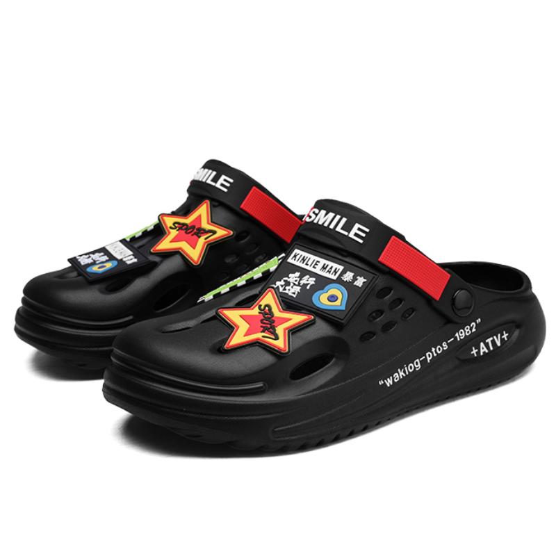 

Большие размеры 38-47, летние сандалии-сабо для мужчин, новый модный оригинальный дизайн, мужские и женские пляжные тапочки, садовые сандалии, шлепанцы 38-39