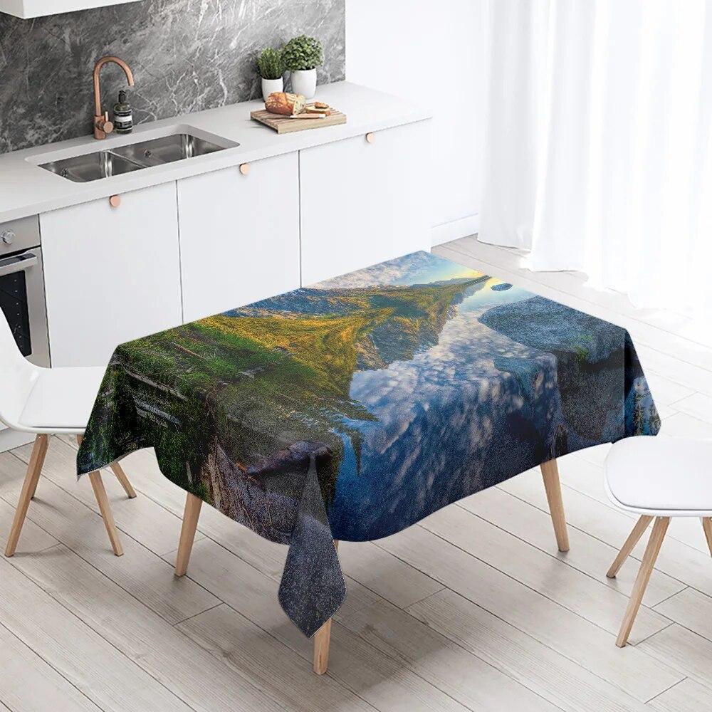 Natürliche Landschaft Tischdecke Outdoor Camping Antifouling Wasserdicht Esstisch Dekoration