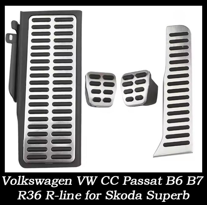 Pedale Auto din Oțel Inoxidabil LHD Gaz Frână Repaus Picior Acoperire Pedală pentru Volkswagen VW CC Passat B6 B7 R36 R-line pentru Skoda Superb