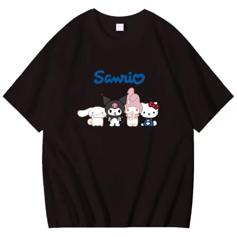 

Summer New HelloKitty Women T-shirt Cute T-shirt Clothing Letter Printed Cotton Fashion Casual Short Sleeved Women s Top S чёрный