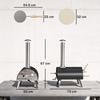 Outdoor Pizza Oven Foldable Legs Pellet Wood Fired Pizza Maker w/ 12" Rotating Stone and Peel
