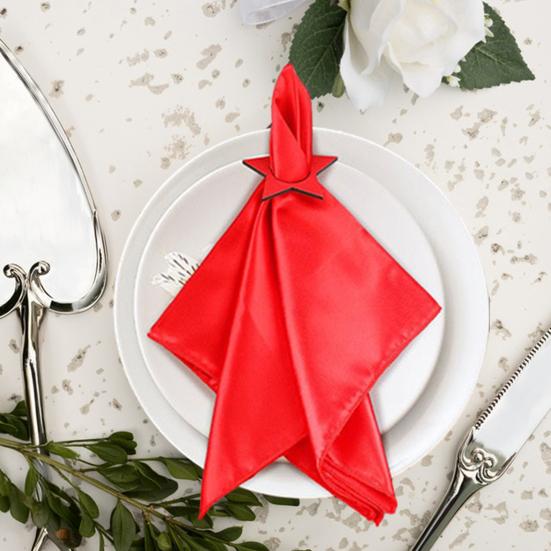 12 Pcs Patriotic Napkin Rings Red White Blue Wooden Star Napkin Rings Reusable 4th of July Memorial Day Cocktail Fabric Holder for Wedding Party