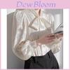 Style Acetate Shirt For Women With Butterfly Bow Detail For Spring Fashion