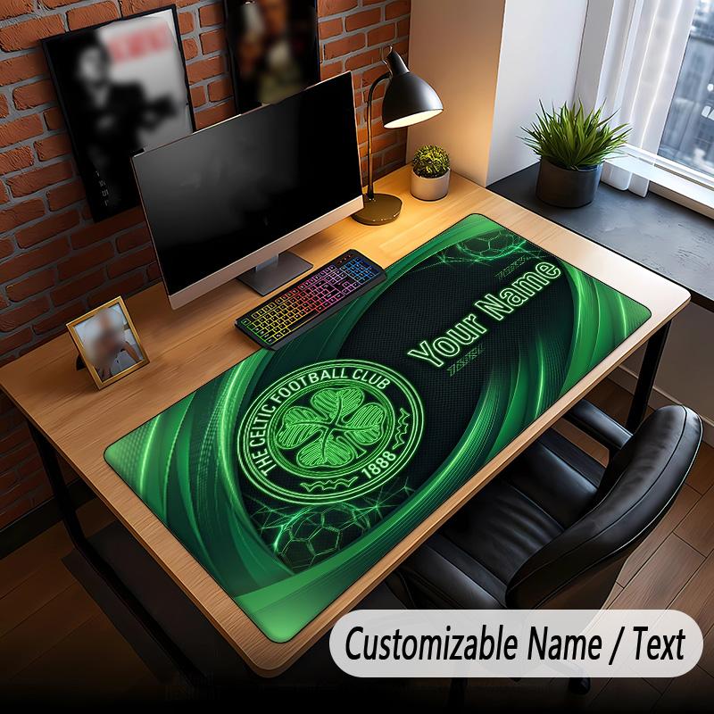 Large Mouse Pad Celtic FC Print Custom Name Text Desk Mat for Office Gaming