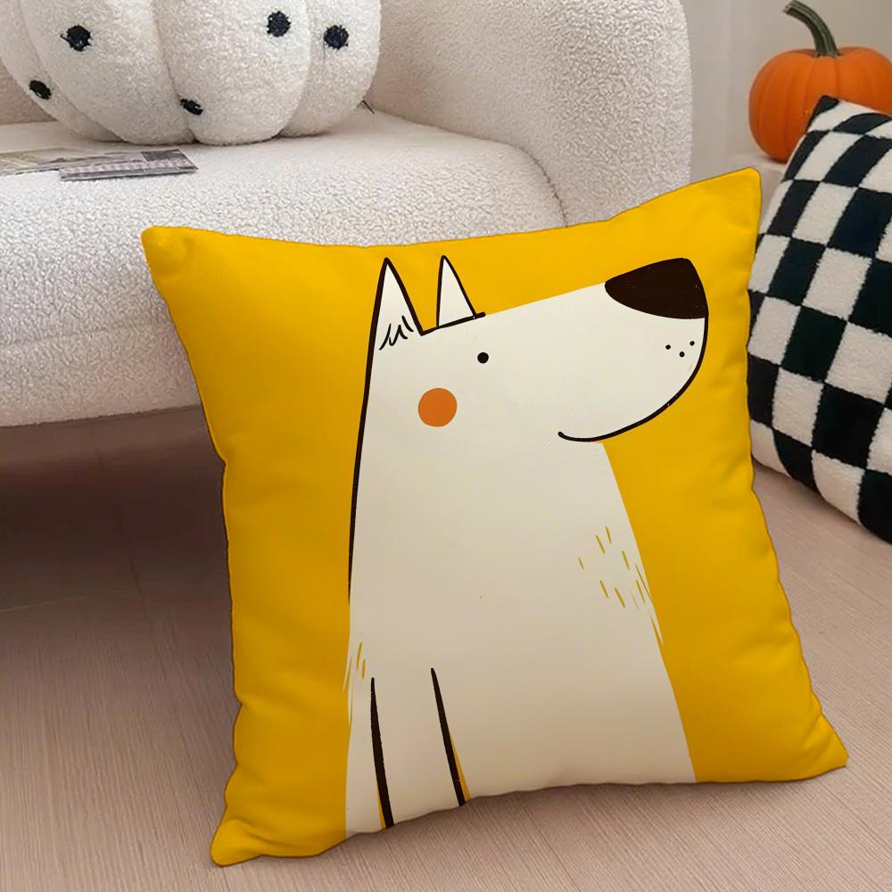 Cute And Adorable Puppy Cushion Cover Linen Pillow Case Soft Breathable Protective Couch Room Decoration