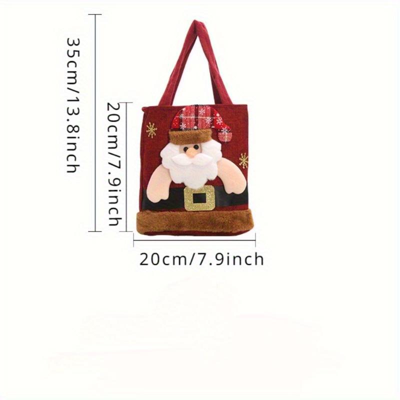 4pcs Festive Christmas Gift Doll Bags - Red&Golden Knitted Storage Treats with Santa, Snowman,Deer Designs,Christmas Accessories