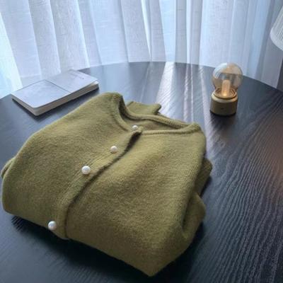 Spring and Autumn Candy Color Pearl Button Knitted Small Cardigan Women's Age Reduction Small Fresh Sweater Jacket Long Sleeve Top, Trendy