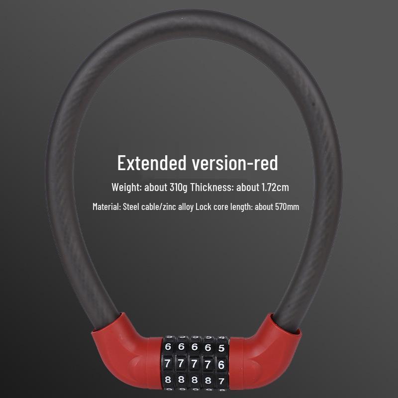 Cycling Gear Steel Anti-Theft Lock: Five-Digit Combination for Bikes & Motorcycles