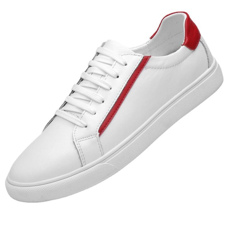 Herren Rundkopf zweilagiges Rindsleder lässige Herren Board Schuhe Schnürung vorne atmungsaktiv flacher Absatz Board Schuhe Herrenschuhe Agent zum Beitreten