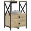 Nightstand Set 2 pcs Sonoma Oak Finish 40 x 31 x 60 cm Engineered Wood