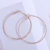 Simple Geometrical Gift Party Jewelry Hoop Earrings Shiny Print Big Circle Earrings