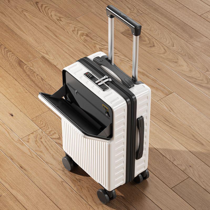 Multifunctional Student Trolley Suitcase with Front-Opening and Combination Lock, Large Capacity