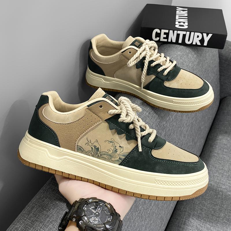 

Мужские парусиновые кеды на толстой подошве для скейтбординга: Белые кроссовки в корейском стиле для весны 39