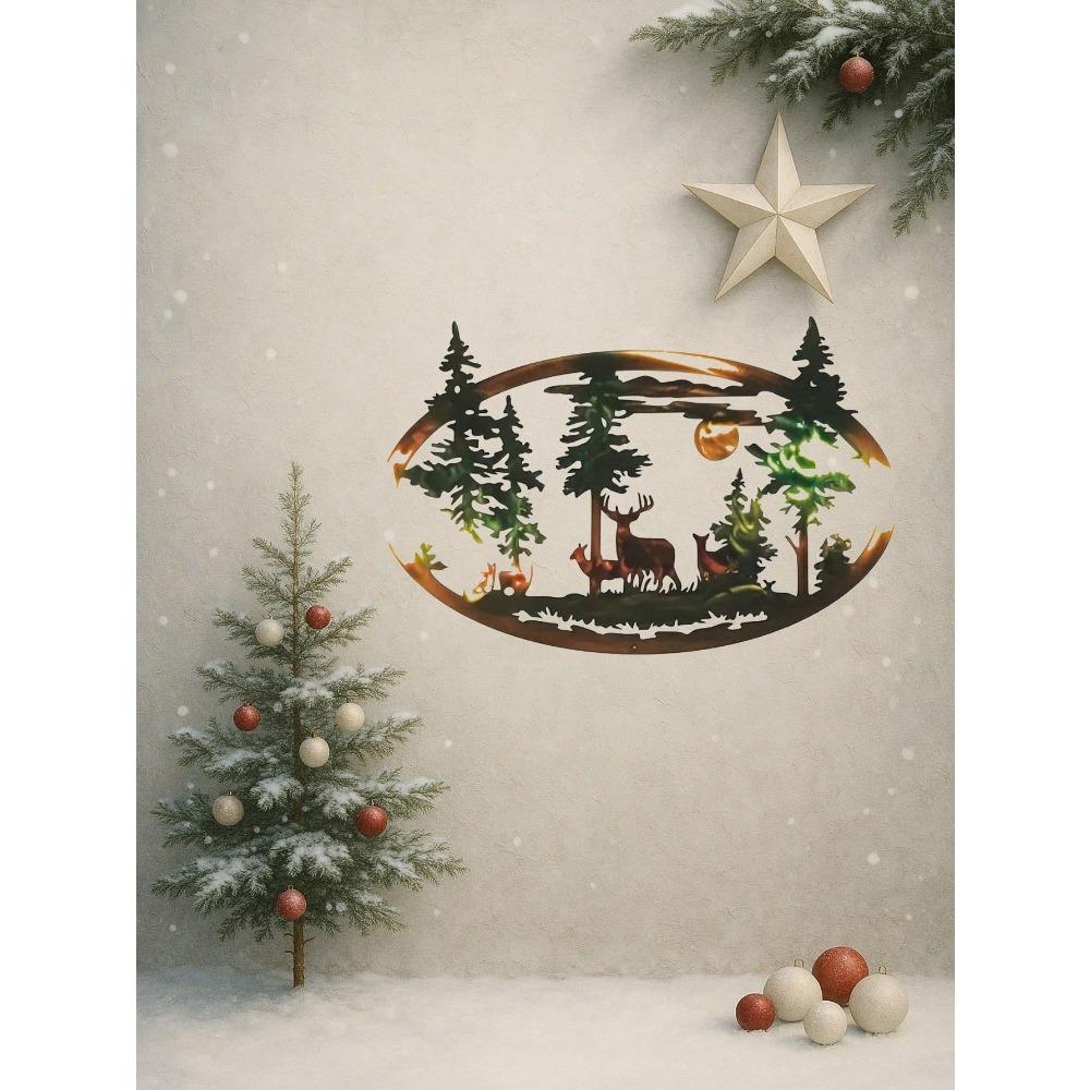 Metal Deer Bear Wall Art Home Decor Christmas Ornament Craft
