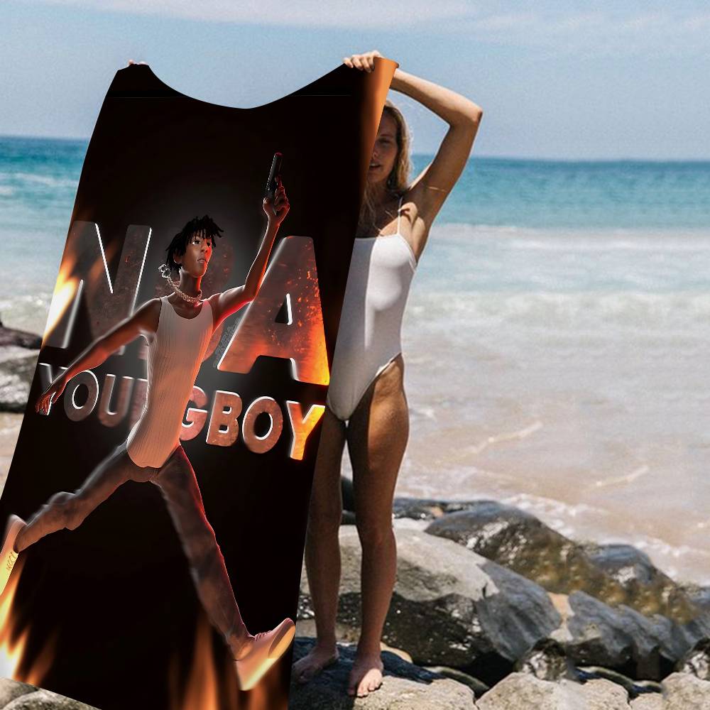 Singer YoungBoy Never Broke Again Microfiber Blanket Quick Drying Beach Towels Oversized Printing Super Absorbent Pool Towel
