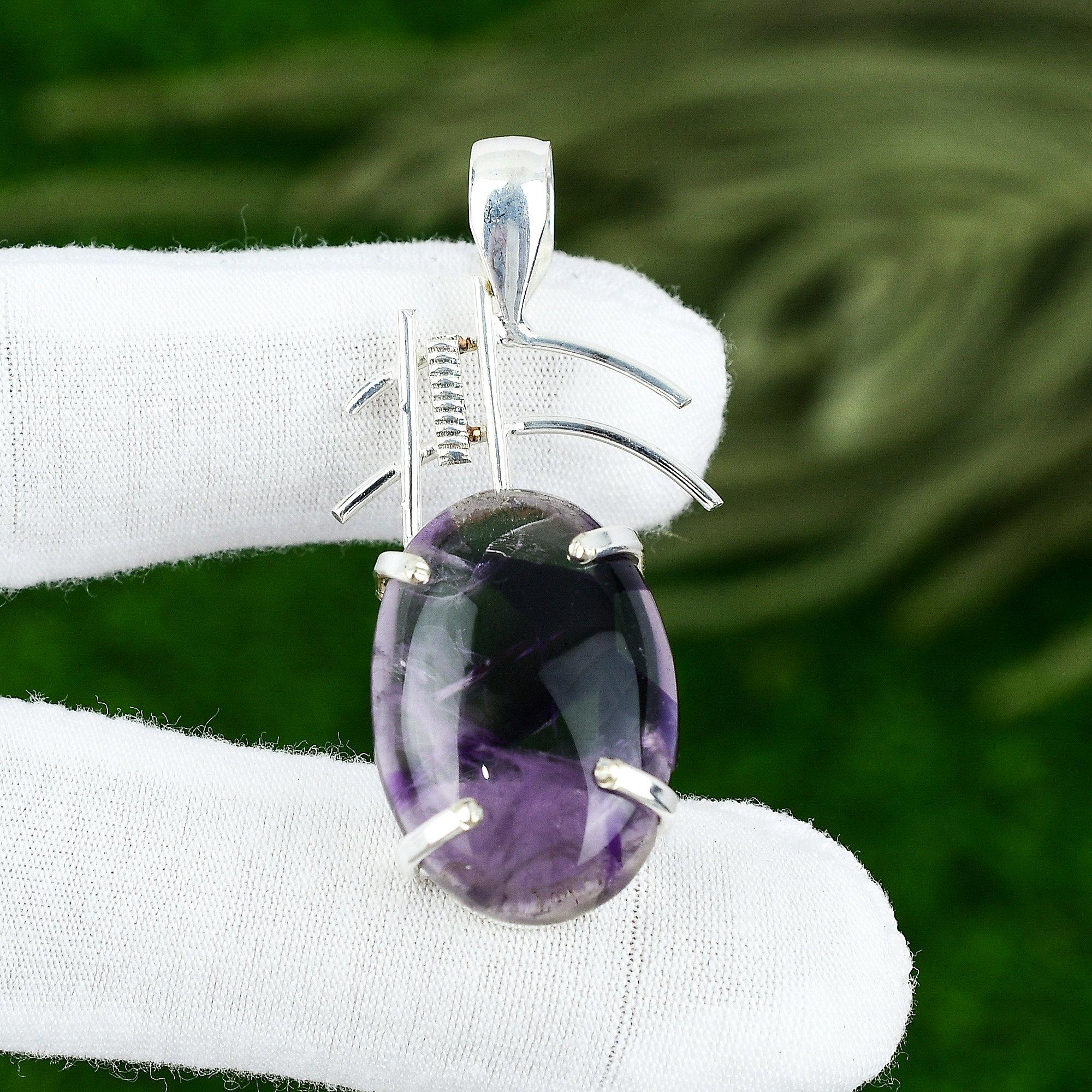 

Star Amethyst Gemstone Sister Unique Wedding Pendant Jewelry 925 Sterling Silver