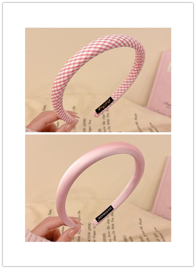 1/2pcs 1.5CM Women Girls Sweet Plaid Hairbands Sponge Padded British Hair Hoop Accessories Lattice Head Wears