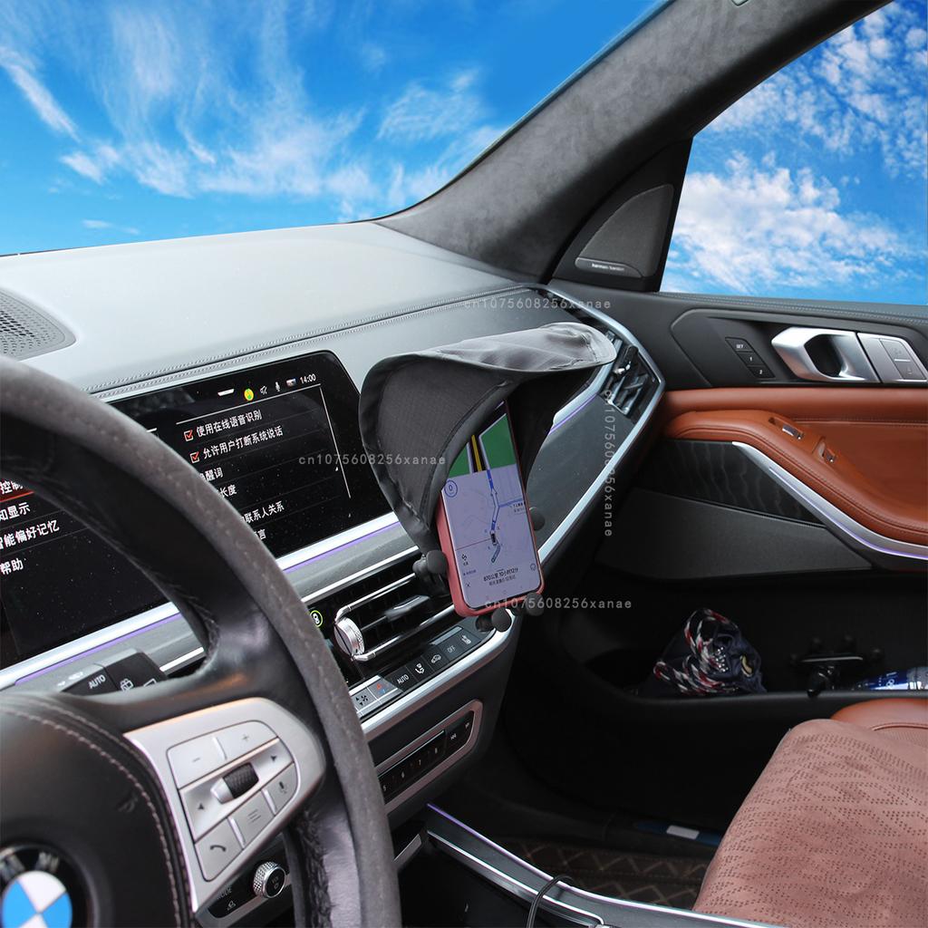 Car Mobile Phone Sunscreen Foldable Not Hot Stuck Screen Non-reflective Free Of Installation Mobile Navigation Sunshade amabilis