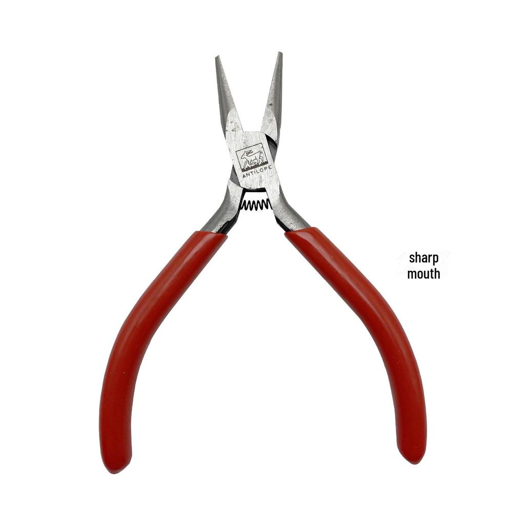 Toothless Spring Pliers for Jewelry Making - Red Handle, 130mm, Suitable for Gold, Silver, and Copper Wire Winding.
