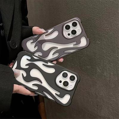 Wzór Płomienia Hollow Odpowiedni do Etui na Telefon Komórkowy IPhone16proMax Apple 15 Chłodzenie 14 Matowe Etui Ochronne Przed Upadkiem