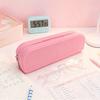 Silicone Pencil Case Soft Touch Pencil Bag with Zipper Portable Student Stationery Storage Bag Large Capacity Pen Pouch for School