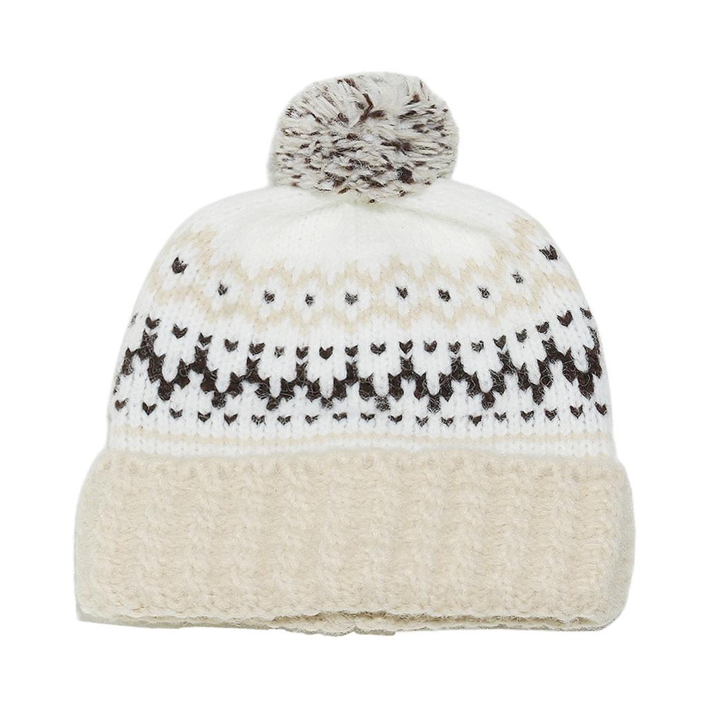 Ladies' Geometric Diamond Knitted Hat, Big Head Circumference Knitted Hat