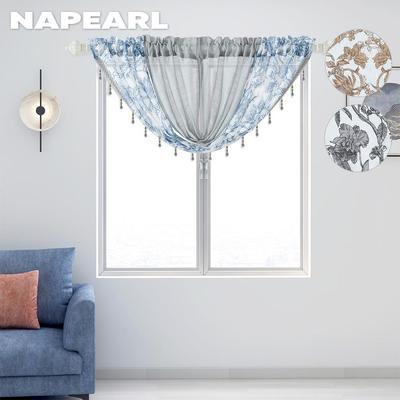 1PC Fiore Europeo Tulle Decorativo In Rilievo Splicing Mantovana Design Finestra Asta Razzo Tenda di Tulle Per La Decorazione Domestica