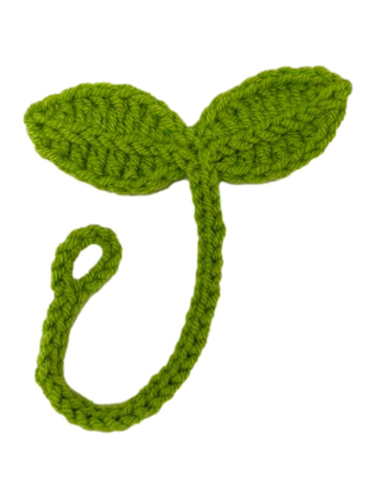 Knitted Crochet Leaf Sprout Bookmark Leaf Decor Green DIY Craft Cute Handmade Crochet Accessories Gift For Holidays New Year