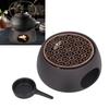 Teapot Warmer Base Ceramic Candle Heater Tea Coffee Milk Light Warmer with Purple Iron Pad for Home Black