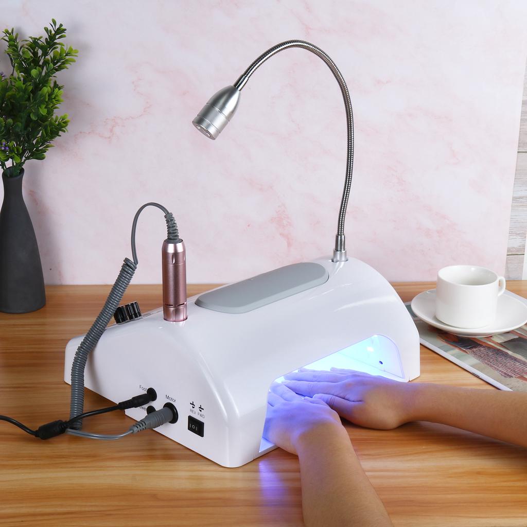 1PC 5in1 Nail Machine Polisher Vacuum Cleaner Multi-purpose Phototherapy Machine 60W UV LED Nail Lamp Professional Nail Tool